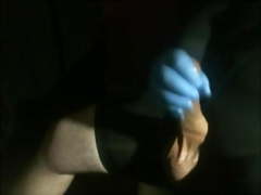 Jerk off Tease with latex glove