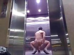 Dare to ride a dildo in the elevator