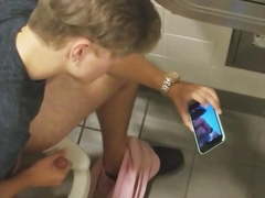 CAUGHT YOUNG JERKING IN TOILET STALL
