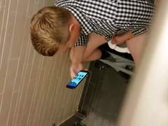 Caught - Jerking in the toilet - 012