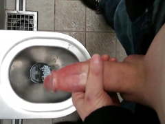 Cumshot in a Public Toilet